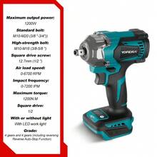 YOFIDRA Electric Wrench,1200N.M Brushless Electric Impact Wrench 3 Function 1/2 Inch Cordless Screwdriver Electric Drill Set - Set A - View 2