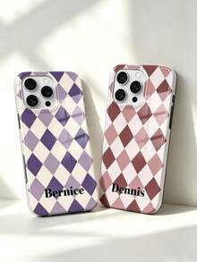 1 pièce Étui de téléphone personnalisé, plusieurs couleurs disponibles, convient pour la gravure de nom et la personnalisation d'anniversaire, comprend une coque en film mat et une base de coque rigide à couverture complète 2-en-1, étui de téléphone personnalisé avec signature, style minimaliste, compatible avec iPhone 17Pro Max, 17e, Air, 16, 15, 14, 13, 12, 11, PRO Max, parfait comme cadeau pour les amis - Multicolore - Voir 6