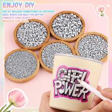 Handmade Craft Resin Rhinestones, Silver 2-6mm Non-Hotfix Flat Back Gemstones, DIY Handmade, Clothing, Tumbler, Mug, Shoes, Fabric Decoration Art Shiny Crystals - Set - View 3