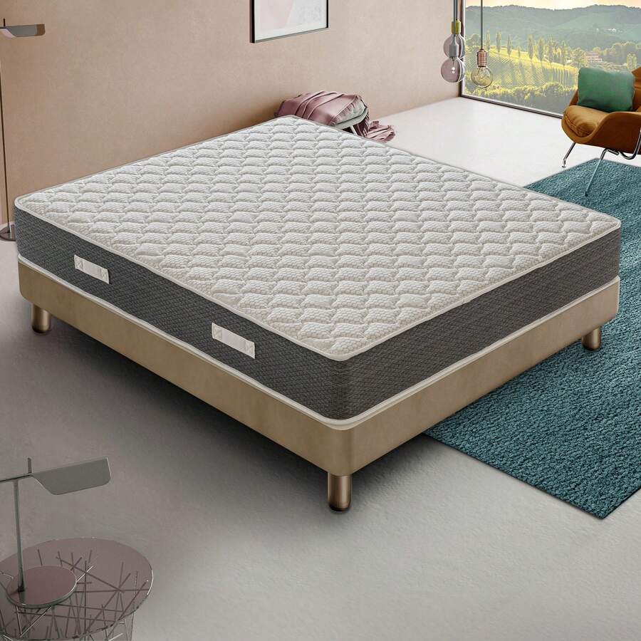 MATERASSIEDOGHE INDEPENDENT POCKET SPROCKET MATTRESS, 30 Cm HIGH, FIRM AND ORTHOPEDIC, 5 Cm THERMAL MEMORY FOAM, KEEPS THE BODY COOL AND DRY, - ERGO-FRIENDLY - 100% MADE IN ITALY - White - View 1