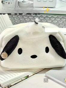 SANRIO 可愛布丁狗毛絨筆袋，可愛狗造型化妝包 - 黃色小狗 - 查看 8
