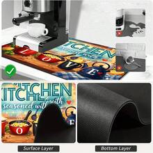 1 pieza Alfombrilla de secado de platos, Alfombrilla para cafetera, Alfombrilla de drenaje con tema LOVE impreso con elementos de olla y verduras, Duradera y altamente absorbente, Adecuada para mesa de comedor, cafetería y talla grande, Alfombrilla de drenaje multiusos, Regalo para el hogar, Decoración de mesa - XYLSD-538 - Ver 8