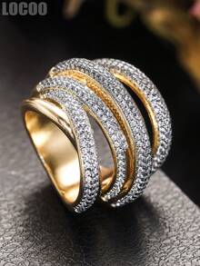 1 Stück Ring für Frauen mit eingearbeiteten kubischen Zirkonias, geeignet als Geschenk für Hochzeiten, Valentinstag und andere Anlässe - 1# - Übersicht 4