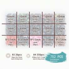 752pcs/50pcs/10pcs Safety Eyes And Nose Components, Including 228pcs Multicolor Safety Eyes And 90pcs Nose With 318pcs Washers, Suitable For Making Plush Animals And Teddy Bear Crafts, Multiple Sizes Available - A - View 9