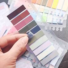 200 Sheets European Vintage Fluorescent PET Transparent Self-Adhesive Sticky Notes, With Mordani Color-Coded Self-Adhesive Labels, Rectangular, 20 Mixed Colors, With Index Tabs, Suitable For Organizing And Recording - one-size - View 4