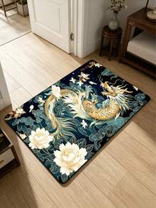 1pc Chinese Dragon Style Runner Rug, Hallway Long Carpet, Area Rug, Small Rug, Mat, Home Decor, Living Room Area Rug, Living Room Home Decor, Room Decor, Washable Carpet, Graduation Season Gift - Chinese Dragon - View 2