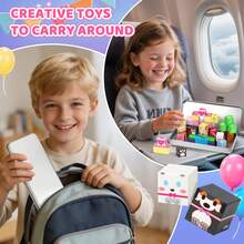 35PCS Summer Theme Portable Box Magnetic Building Blocks, Magnetic Building Blocks Set Pool And Water Park Theme, Children STEM Educational Puzzle Toys, Inspire Imagination And Creativity, Ideal Summer Vacation Birthday Gift For Boys And Girls. Random Color - Multicolor - View 6