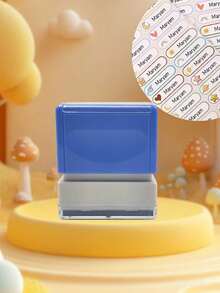 Custom Name Stamp, Waterproof Personalized Clothing Stamp, 8-Color Solid Color Stamp, Personalized Cartoon Pattern Signature Stamp, Customizable Stamp, Custom Gift, Birthday Gift, Cute - Multicolor - View 15