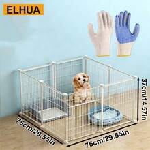 KALAY Metal Modular Detachable Washable DIY Transparent Panel Dog Cage, Rabbit, Teddy, And Only Small Dog Kennel Pet Enclosure Birds, Reptiles - White - View 11