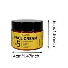 5 IN 1 Face Cream, MELAO Face Cream With Collagen, Retinol, Vitamin C, Niacinamide & Hyaluronic Acid Hydrating & Brightening, Evens Skin Tone, Reduces Dark Spots, For All Skin Types, 50g/1.76oz - Yellow - View 7