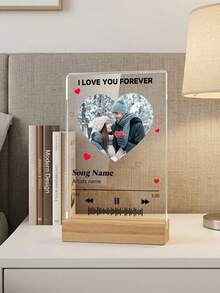 Wedding Season Customized Couple Engagement Acrylic Photo Frame Gift, Customized Acrylic Photo Frame, Customized Photo Plaque, Personalized Wedding Souvenir, Couple Customized, Valentine's Day Gift, Birthday Gift, Anniversary Gift, Couple Gift, Home Living, Home Decor, Souvenir, Reusable, Cute, High Quality, Birthday Gift, Wedding Anniversary Souvenir - Multicolor 2 - View 2