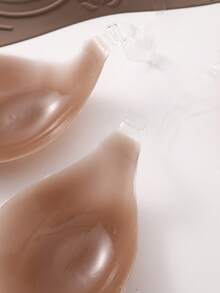 1pc Water Drop Shaped Lift & Push-Up Silicone Bra With Detachable Transparent Straps, Seamless Invisible Bra For Backless Dresses And Camisoles - Coffee Brown - View 5
