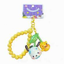 MINISO Sanrio 可愛角色串珠腕帶鑰匙圈，Kawaii 水果櫻桃包包吊飾，附彩色珠飾手鍊與夾扣鉤，後背包錢包配件，開學禮物，4 款可選 - 樣式 1 - 查看 11
