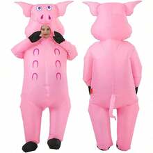 Inflatable Pig Ride-On Costume, Suitable For Women Men Adults Cosplay Party, Inflatable Funny Outfit, Halloween Christmas Carnival Party - Pink - View 7