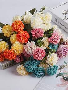 2 Pack Large Artificial Hydrangea Flowers, Silk Faux Flowers For Home Decor Indoor Wedding Bouquets Kitchen Centerpiece Table Decorations - 白色 - 查看 3
