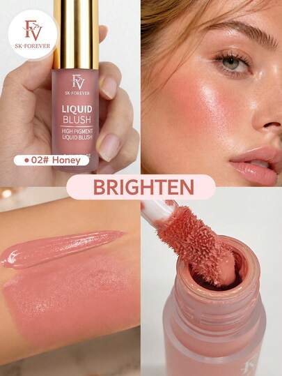 FV Highly Pigment Liquid Blush - Tahan Lama, Dapat Dibangun Lapisannya, Krim Perona Pipi, Formula Ringan dan Mudah Dibaurkan untuk Hasil Akhir Alami dan Berkilau. Kosmetik Merek Kecantikan, Riasan Wajah, Gaya Y2K, Cocok untuk Hadiah Ulang Tahun & Natal, Warna Terbaik yang Esensial.