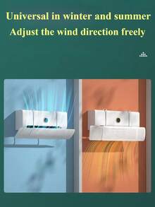 1 Set No-Drill Air Conditioner Deflector, Prevents Direct Blow. Universal Model, Suitable For All Models. Wall-Mounted Air Guide Cover, Adjustable Airflow Control Panel. - One Size Fits All - View 5