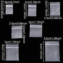 100 piezas de bolsas de plástico mini, bolsas de almacenamiento de joyas, bolsas de almacenamiento reutilizables con cierre hermético transparente, para joyas, bolsas mini pequeñas, bolsas de embalaje de caramelos - Mini bolsa de almacenamiento - Ver 2