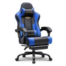 Gaming Chair For Adults Computer Chairs With Footrest Headrest And Lumbar Support Ergonomic Height Adjustable Reclining PC Chair - Blue - View 10