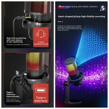 Micrófono capacitivo, micrófono para juegos plug and play con adaptador Type-C, salida de auriculares y control de volumen, control de ganancia del micrófono, botón de silencio, calidad de sonido perfecta, adecuado para transmisión en vivo, podcasting, grabación - por defecto - Ver 9