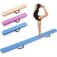 7 FT Folding Balance Beam, Foam Floor Gymnastic Beam W/Removable Suede Cover, Non-Slip Bottom, Lightweight Gymnastics Beam, Indoor Home Gym Training Equipment For Beginners - Blue - View 5
