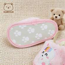 Autumn/Winter Unisex Baby Walking Shoes, Infant Walking Slippers For Home Wear 0-1.5 Years, Dinosaur Slippers - Pink - View 5