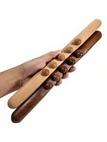 1pc Wooden Gua Sha Scraping Massage Tool, Handheld Wooden Massage Stick For Neck, Arm, Leg, Back, Waist Muscle Relaxation And Body Shaping, Suitable For Men And Women - A - View 12
