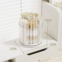 Large Capacity Pen Holder: ABS Resin Desktop Stationery Storage Box - Cylindrical Pen Holder White - Rectangle - View 7
