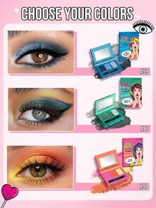 MISSLYN 1件裝 EYE-Mazing 三色眼影盤，附鏡子與刷具，霧面亮片細閃柔滑質地，適合敏感肌，高顯色冬季 Y2K 時尚風格，生日、情人節、新年派對禮物 - 99 OH SO BRIGHT! - 查看 8