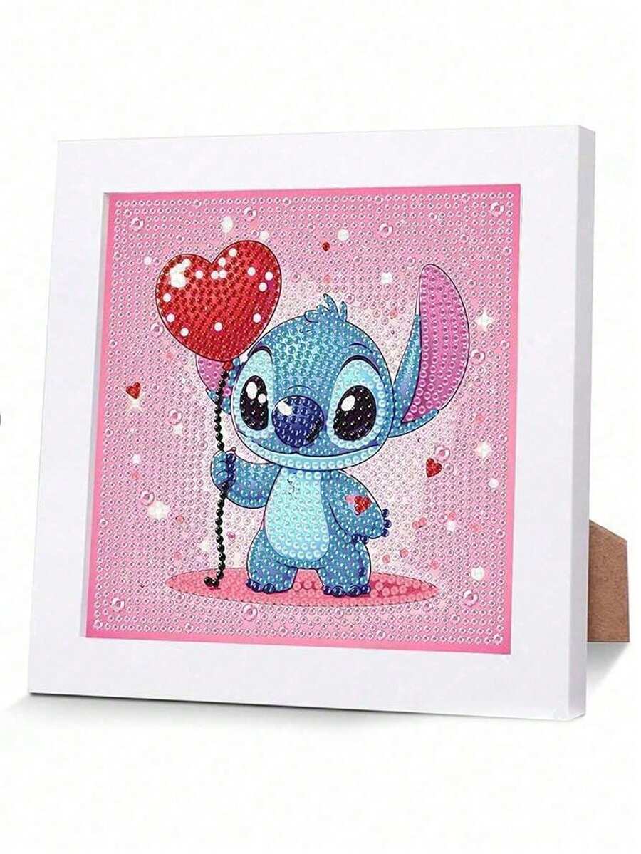 asmodee 5D鑽石畫DIY套裝 - 可愛卡通刺繡馬賽克手工藝品,適合兒童,附帶框架,簡單點鑽活動,適合男孩和女孩 - 彩色 - 查看 1