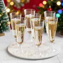 20/10 Pcs Reusable Transparent Champagne Glasses, Long Stem, Wedding Party Cocktail Glasses Suitable For Drinks, Valentine's Day Gift, Suitable For Birthday, Wedding, Valentine's Day, Mother's Day, Party, Outdoor, Camping (Champagne Glasses, Wedding Glasses, Toasting Glasses, Party Glasses, Beverage Glasses, Grape Juice Glasses, Birthday Glasses) - View 5