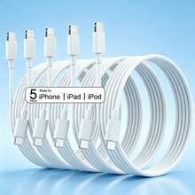 1/3/5入組 Apple 快充線 3.3英呎/100公分長 USB-C轉Apple Lightning充電線 高效數據傳輸線，相容 iPhone 14 13 12 系列 便攜式充電線 - 白色 - 查看 1