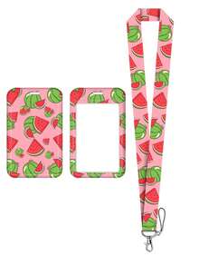 1pc Cute Style Fruit Kiwi, Avocado, Watermelon, Strawberry Pattern Long Lanyard ID Card Holder Set, Suitable For Doctors, Nurses, Students, Teachers, Exhibition Staff ID Badge Lanyard, Can Be Used As Exhibition, Gift, Keychain Or Daily Use - Multicolor - View 6