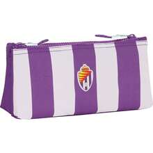 Real Valladolid CF | Litet dubbelt pennskrin Real Valladolid, skolorganisatör för barn och ungdomar, skolorganisatör med två fack och dragkedja, oberoende öppning - Alternativ 1 - Visa 2
