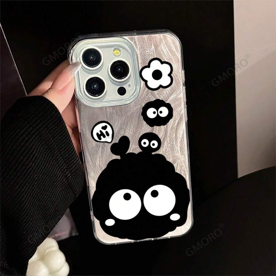Niedliche schwarze Kohle-Hülle, geeignet für Apple 15 Pro Max Handyhülle, 16 niedliche 17 Pro Schutzhülle - ZJ3960-Federgehäuse - Übersicht 1
