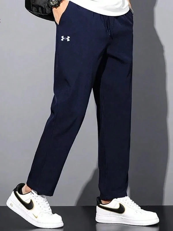 Under Armour Celana Olahraga Kasual Unisex Model Lurus, Longgar untuk Latihan Lari dan Kebugaran - Navy Blue - View 1