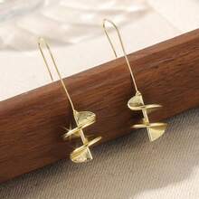 Vintage Creative Rotating Blade Pendant Earrings, Suitable For Daily Wear And Parties, Excellent Birthday Gift For Women - Gold - View 7