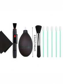 Kit de herramientas multifuncional todo en uno para limpieza de lentes de cámara, conjunto de accesorios profesionales para cámara con lápiz de lente de doble cabezal, cepillo suave, paño de microfibra y bastoncillos para sensor para cámaras digitales - Ver 7