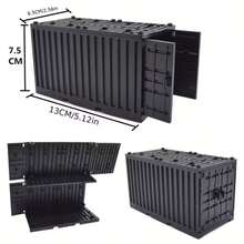 Hộp lưu trữ khối container mô hình quân sự MOC tương thích với đồ chơi lắp ráp hạt nhỏ, container mini để bàn, hộp lưu trữ container nhỏ, mô hình lắp ráp trang trí - Màu xanh lá cây [Hộp đựng khối xây dựng] - Xem 12