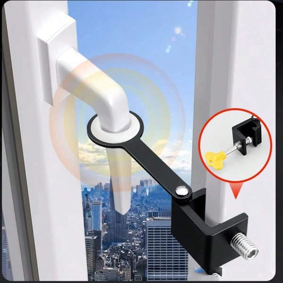 One Adjustable Window Lock Mechanism, Safety Lock, Pet Safety Door Lock, Sliding Window Lock Hardware.