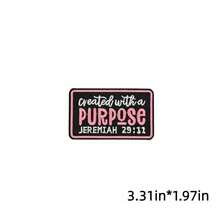1pc Faith Theme Embroidered "Created With A PURPOSE JEREMIAH 29:11" Iron-On Patch, Suitable For Clothing, Bags, Hats, DIY Crafts, Etc. - 1pc Black - View 6