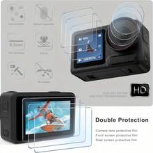 9pcs Ultra Clear Screen Protector + LCD Film + Lens Protector Set, Compatible With Osmo Action 5 Pro/Action 4/Action 3, High Definition Scratch-Resistant 9H Hardness, Compatible With 5 Pro/4/3 Action Camera Accessories - View 5