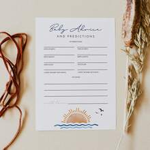 10/30 Pcs OCEANSIDE Surf Themed Baby Shower Predictions And Advice Cards, Tropical Beach Baby Shower Game, Gender Reveal Predictions And Advice - Multicolor - View 3