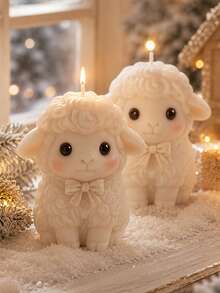 French Vintage Style Sheep Shaped Silicone Mold, 3D Embossed Curly Wool Texture, DIY Resin/Cement Craft Handmade Model, Ins Style Home Decor Display Prop, High Aesthetic Desktop Micro Landscape Accessory - Lamb Mold - View 2