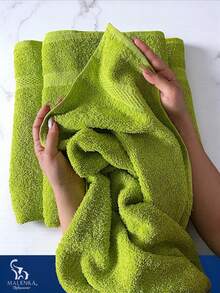 TOALLA DE BAÑO 100% ALGODÓN MEXICANO (Gruesa) ABSORBENTE  70m X 135cm, la cenefa puede variar - Verde - Ver 8