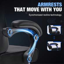 Gaming Chair For Adults Computer Chairs With Footrest Headrest And Lumbar Support Ergonomic Height Adjustable Reclining PC Chair - Black - View 6