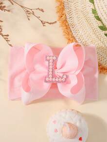 bilicaca 1pc Pink Letter Soft Baby Headband, Baby Birthday Hair Accessory, Warm And Sweat-Absorbing, Caring For Baby's Growth - Multicolor - View 18