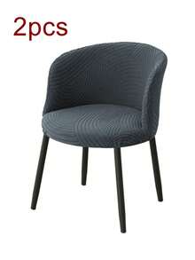 1/2 piezas Funda de taburete de bar de unicolor con diseño jacquard nórdico de media luna, cobertura completa, protector de silla adecuado para cafetería, bar y decoración del hogar - Gris Oscuro - Ver 7