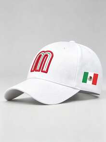 1 Pc Unisex Gothic "M" Embroidered Fashion Baseball Cap, Adjustable Design, Perfect For Outdoor Activities, Travel, And Running - Multicolor - View 5