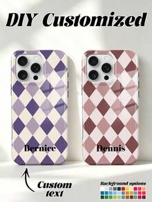 1 pièce Étui de téléphone personnalisé, plusieurs couleurs disponibles, convient pour la gravure de nom et la personnalisation d'anniversaire, comprend une coque en film mat et une base de coque rigide à couverture complète 2-en-1, étui de téléphone personnalisé avec signature, style minimaliste, compatible avec iPhone 17Pro Max, 17e, Air, 16, 15, 14, 13, 12, 11, PRO Max, parfait comme cadeau pour les amis - Multicolore - Voir 3